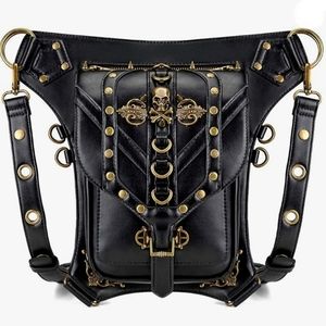 Gothic Skull Steampunk Leg Waist Saddle Bag